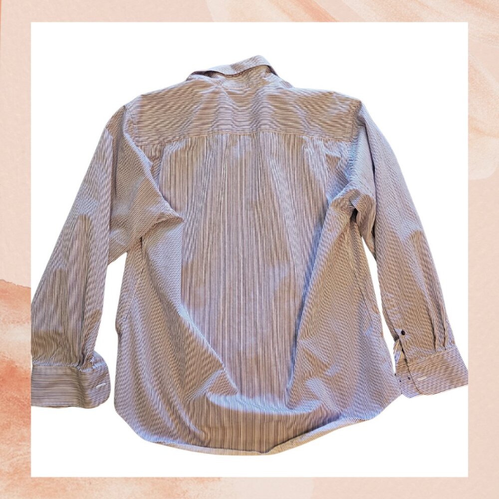 Robert Talbott Purple Blue Striped Button-Down Dr… - image 2